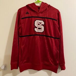 Adidas‎ NC State Wolfpack Pullover Hoodie Red Embroidered Boys Teen Large 14/16